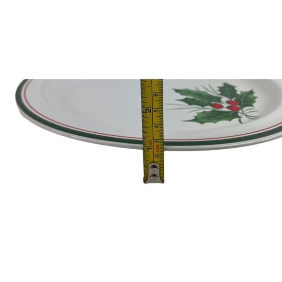 Anchor Hocking Homecoming  Christmas Holly 10-3/4 Ceramic Dinner Plate Set of 3 - Picture 9 of 9